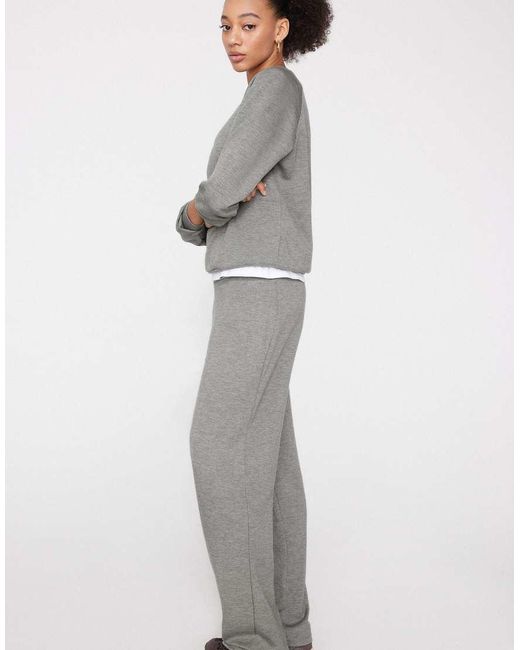 Tezenis Gray Soft Touch Straight-Cut Trousers