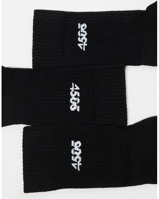 4505 Black Icon 3 Pack Anti Bacterial Crew Sport Socks