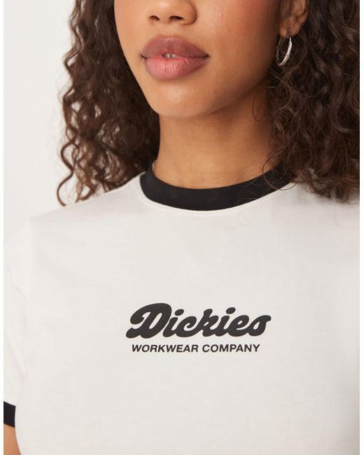 Dickies Natural – lewistown – knapp geschnittenes ringer-t-shirt