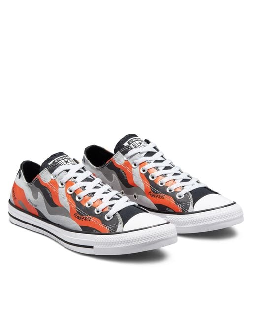 Converse Orange Chuck Taylor All Star Ox Hybrid Camo Print Canvas Sneakers for men
