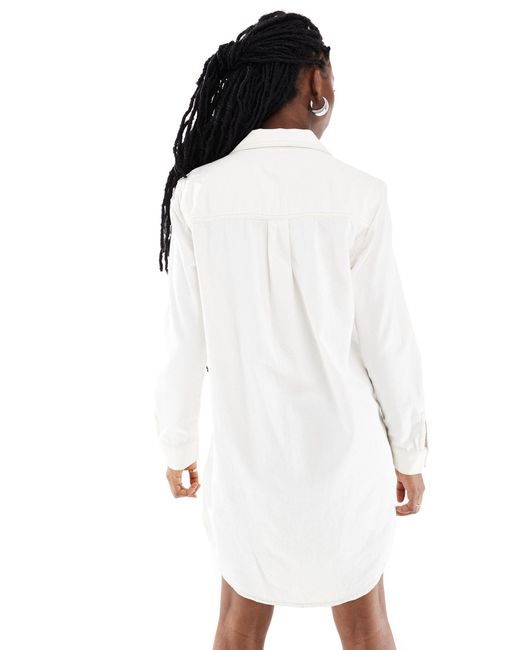 Unionall - robe chemise en sergé - écru Lee Jeans en coloris White