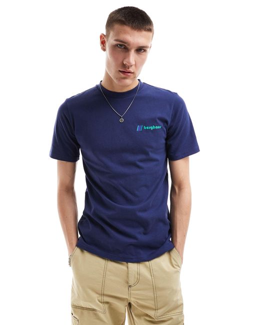 Dean street - t-shirt con stampa mountain zine sul retro di Berghaus in Blue da Uomo