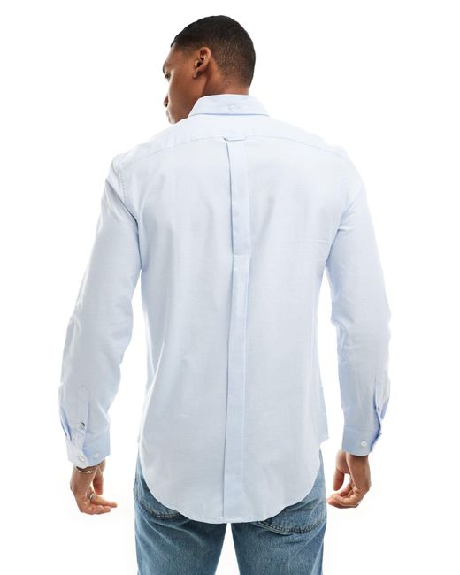 Ben Sherman Blue Long Sleeve Oxford Stripe Shirt for men