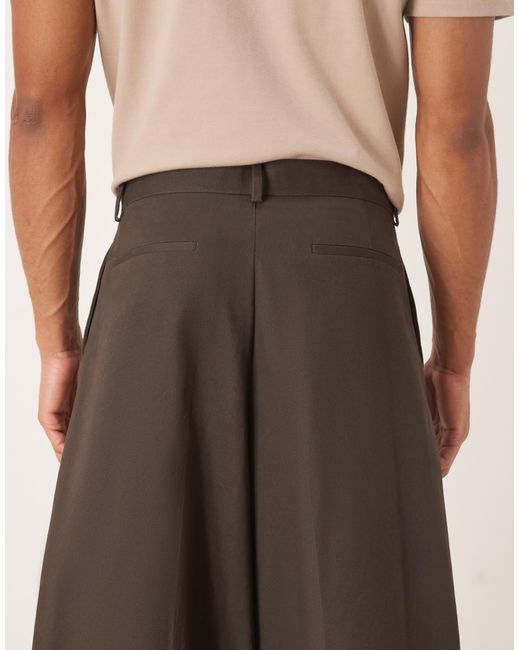 ASOS Gray Smart 100% Cotton Extreme Tapered Pants With Front Pleat for men