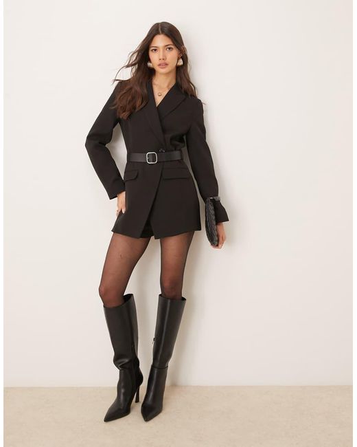 Miss Selfridge Gray Belted Blazer Dress Playsuit