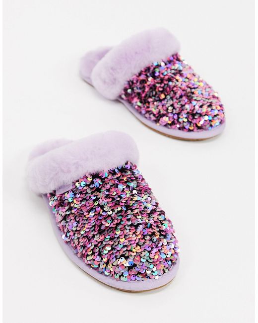 Ugg Purple Scuffette Ii Stellar Sequin Flat Slipper