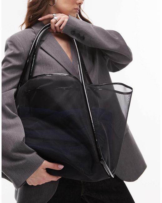 TOPSHOP Black Sutton Mesh Shoulder Bag