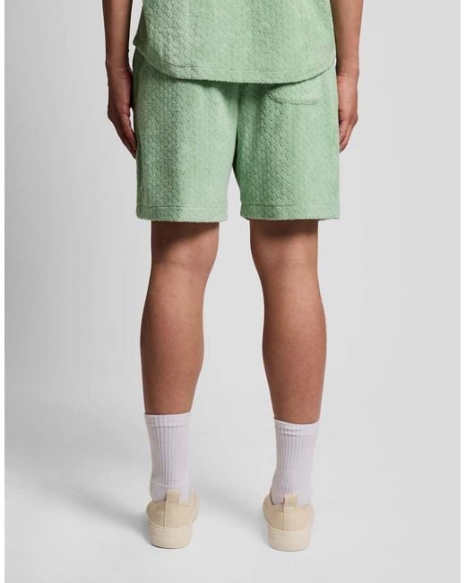 Lyle & Scott Green Mid Bottoms Honeycomb Towelling Short for men