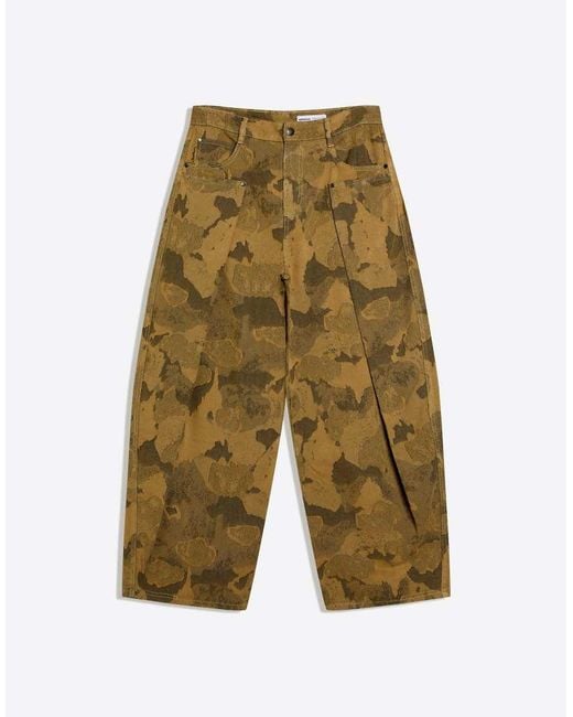 Bershka Green Printed Balloon Trousers