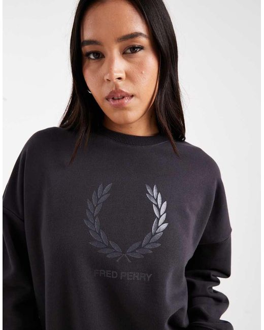 Fred Perry Blue Glitter Logo Sweatshirt