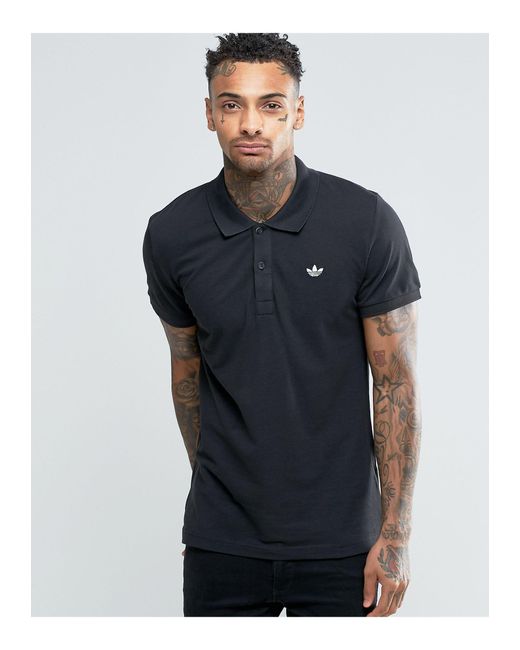 Adidas Originals Black Trefoil Polo Shirt Ab8298 for men