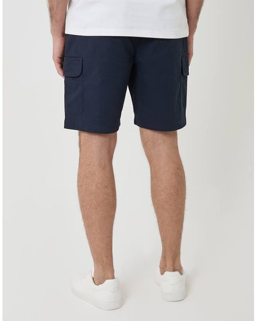 Threadbare White Regular Fit Textured Cargo Shorts for men