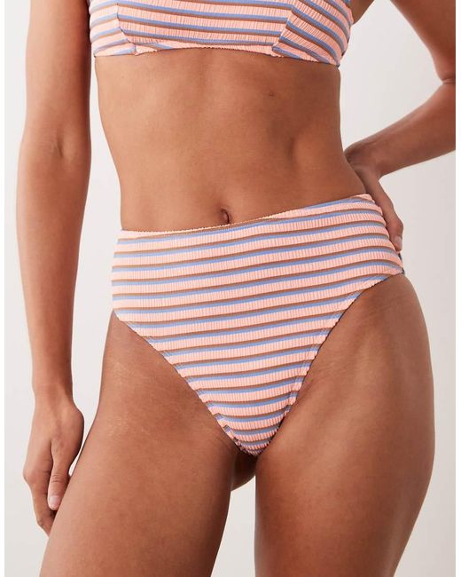 ASOS Brown Sally High Waist High Leg Bikini Bottom