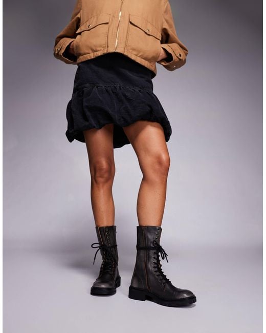 Steve Madden Brown Rory Dk Lace Up Boots