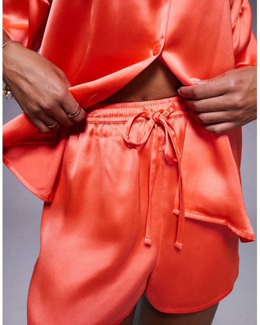 ASOS Red Satin Co-Ord Short