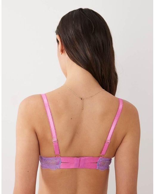Dora Larsen Purple Eira Lace And Tulle Underwire Bra