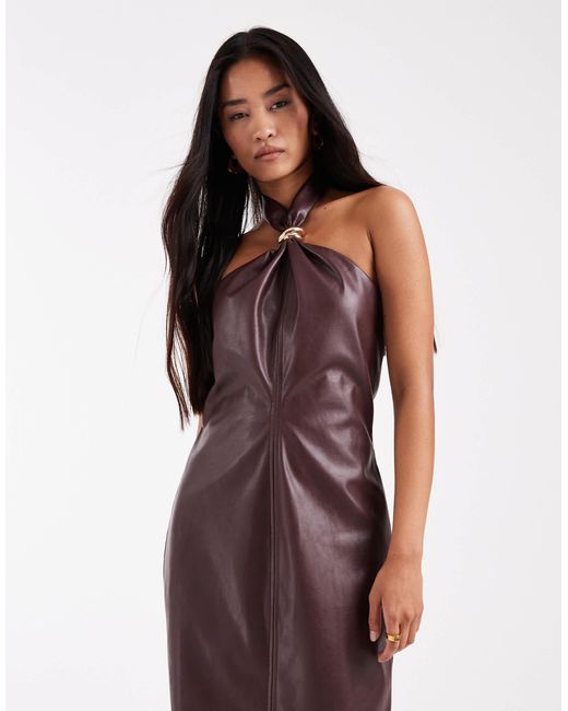 4th & Reckless Purple – neckholder-maxikleid