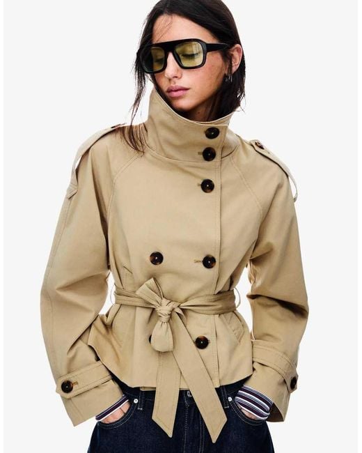 Bershka Natural Short Trench Jacket