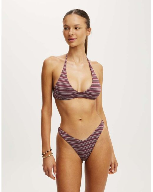 Cotton On White Scoop Neck Halter Bikini Top