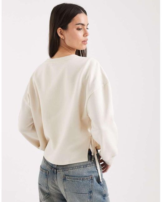 Miss Selfridge White Embroidered Tie Sides Sweatshirt