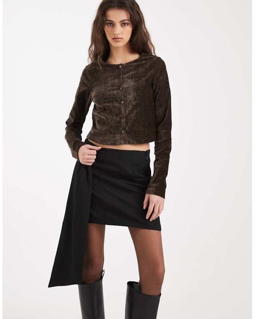ASOS Black Tailored Wrap Mini Skirt