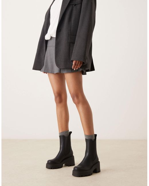 Rae - bottes chelsea chunky à talon Asos Design Wide Fit en coloris Black