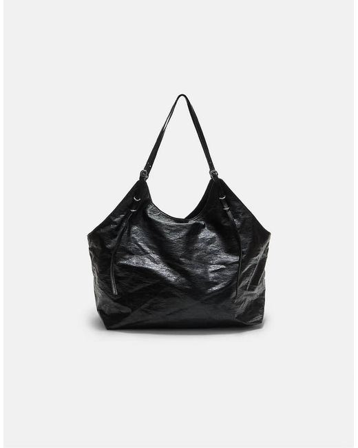 Borsa Shopping Nera Con Anelli di Stradivarius in Black