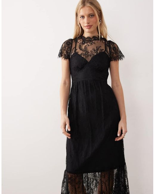 Lovedrobe Black Lace Midaxi Dess