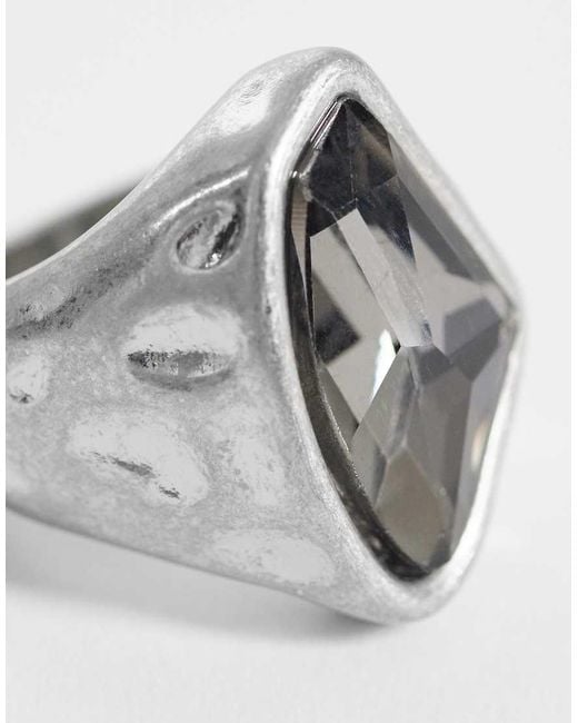 Reclaimed Vintage White Unisex Gem Stone Ring