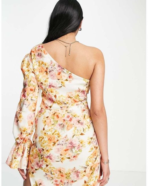 ASOS Multicolor One Shoulder Ring Detail Crop Top Co-ord