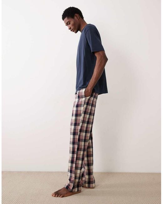 Gant Blue Flannel Check Pajama Pants for men