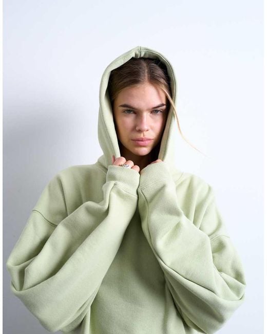 TOPSHOP Green Premium Heavyweight Oversized Hoodie