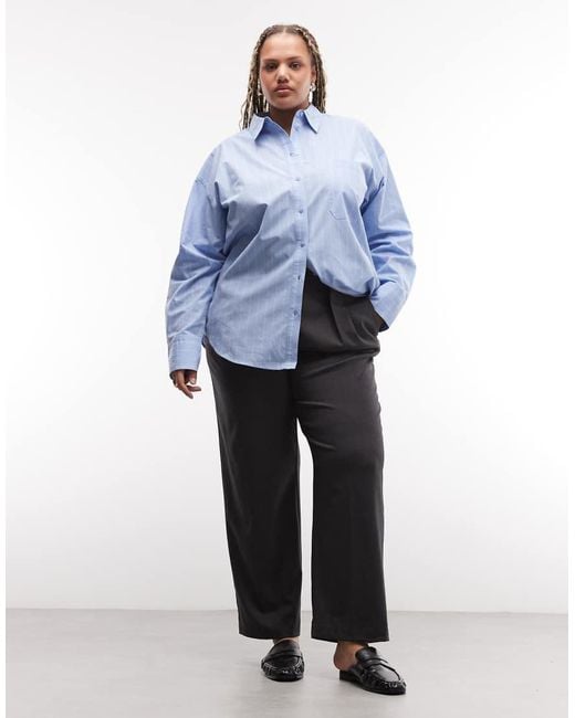 ASOS Blue Asos Design Curve Classic Cotton Shirt