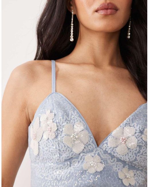 ASOS Gray Denim Embellished Cami Top