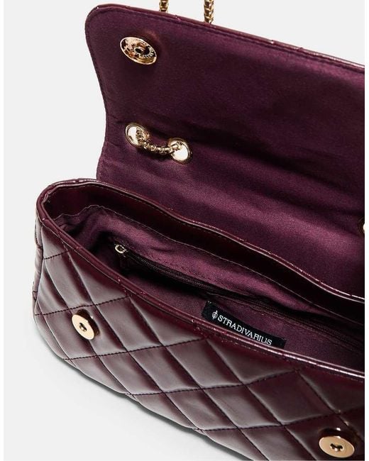 Stradivarius White Quilted Chain Crossbody Bag