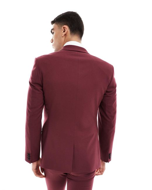 ASOS Red Skinny Tuxedo Suit Jacket for men