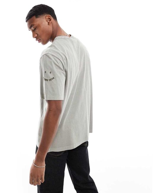 Paul Smith Gray Happy Logo Print T-shirt for men