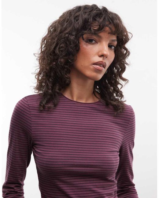 Weekday Purple Slim Fit Long Sleeve Top With Flared Sleeves