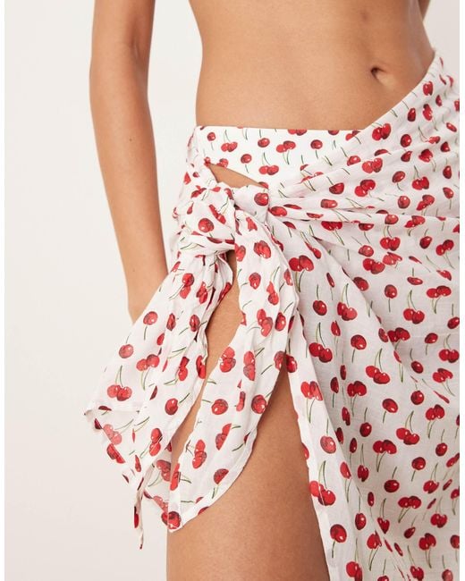 Paréo court d'ensemble - imprimé cerises Abercrombie & Fitch en coloris Natural