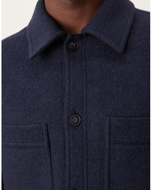 Mango Blue Regular Fit Shacket for men
