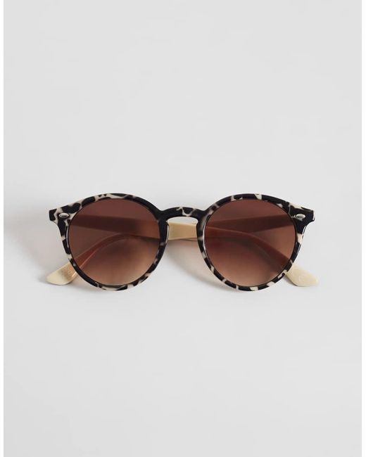 ASOS Natural Round Sunglasses