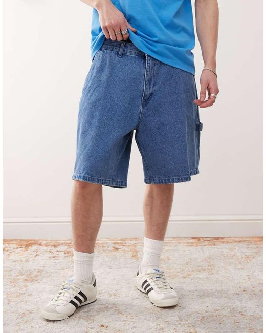 Pantalones Cortos Vaqueros Azul De Estilo Carpintero Bigwig De Obey de hombre de color Blue