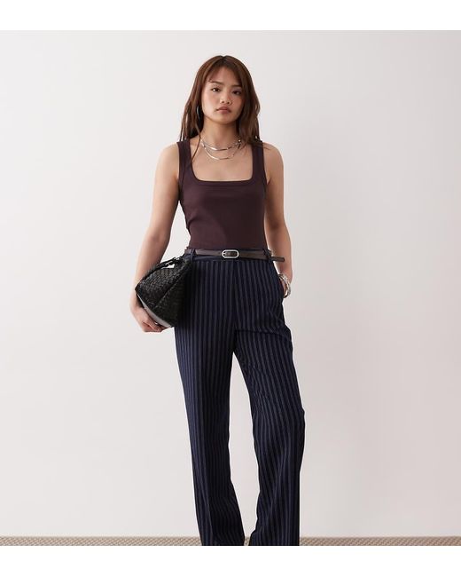 ASOS Blue Petite Tailored Slim Straight Pants