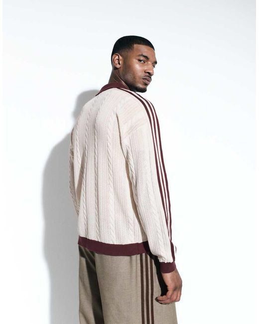 adidas Originals x ASOS Brown Knitted Cardigan for men