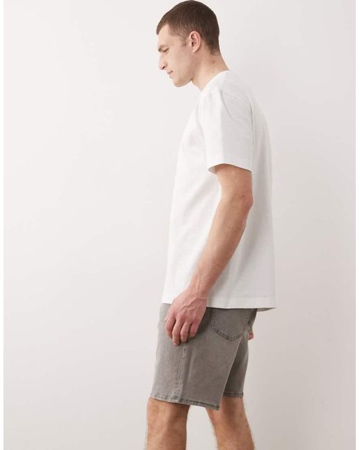 Jack & Jones Gray Rick Slim Denim Shorts for men