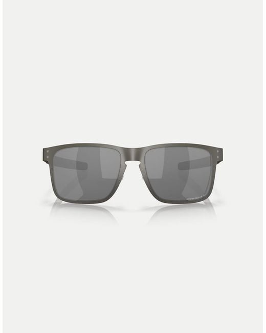 Oakley Gray Holbrook Metal Square Polarised Sunglasses With Mirrored Lens for men
