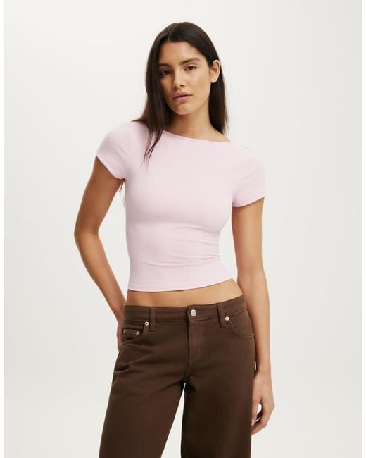 Cotton On White Hold Me Scoop Back Tee