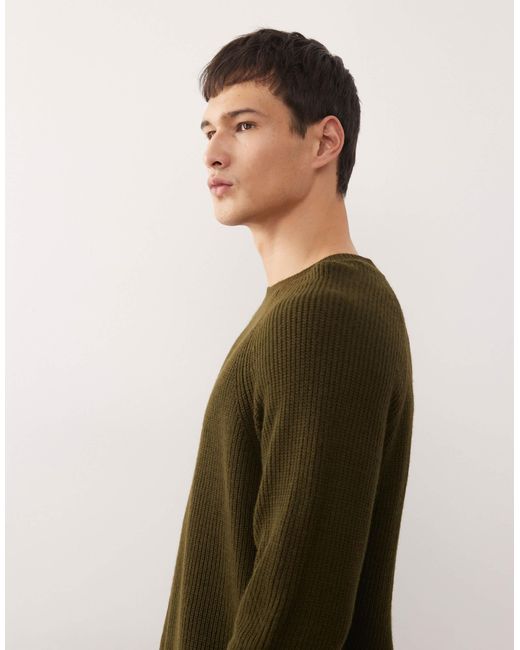 Collusion Green Boxy Knitted Sweater Jumper for men