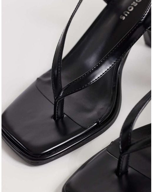 Glamorous Black Heeled Sandals