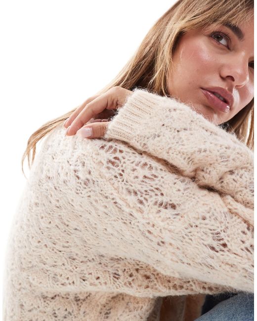Miss Selfridge Blue Pretty Pointelle Stitch Jumper